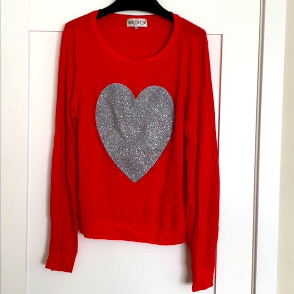 Wildfox Glitter Heart Sweatshirt